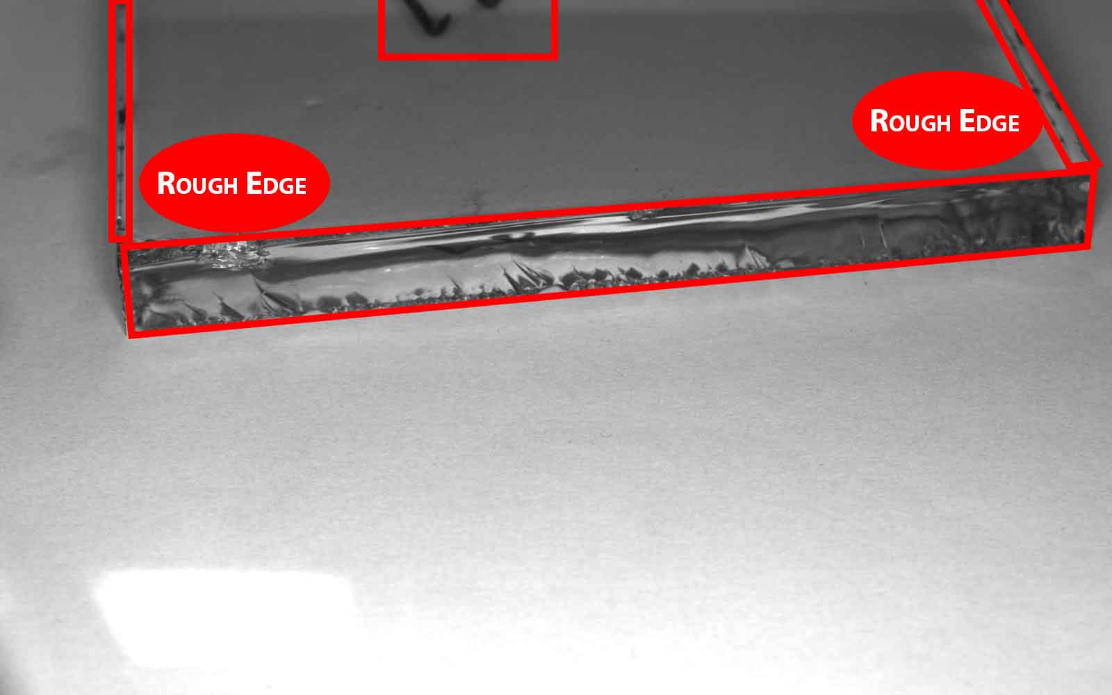 Glass edge defects - rough edges