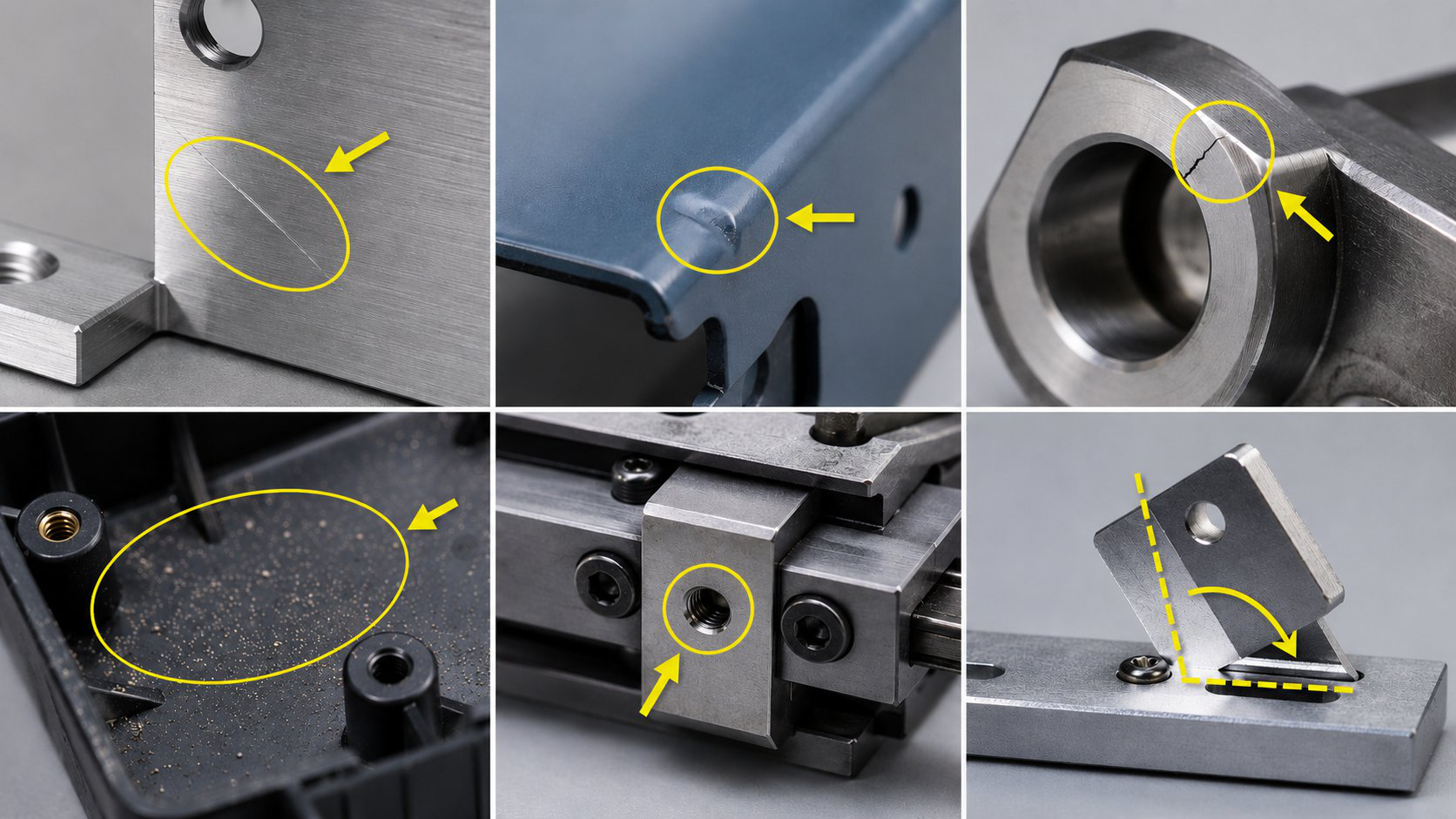 Incoming parts inspection defect examples