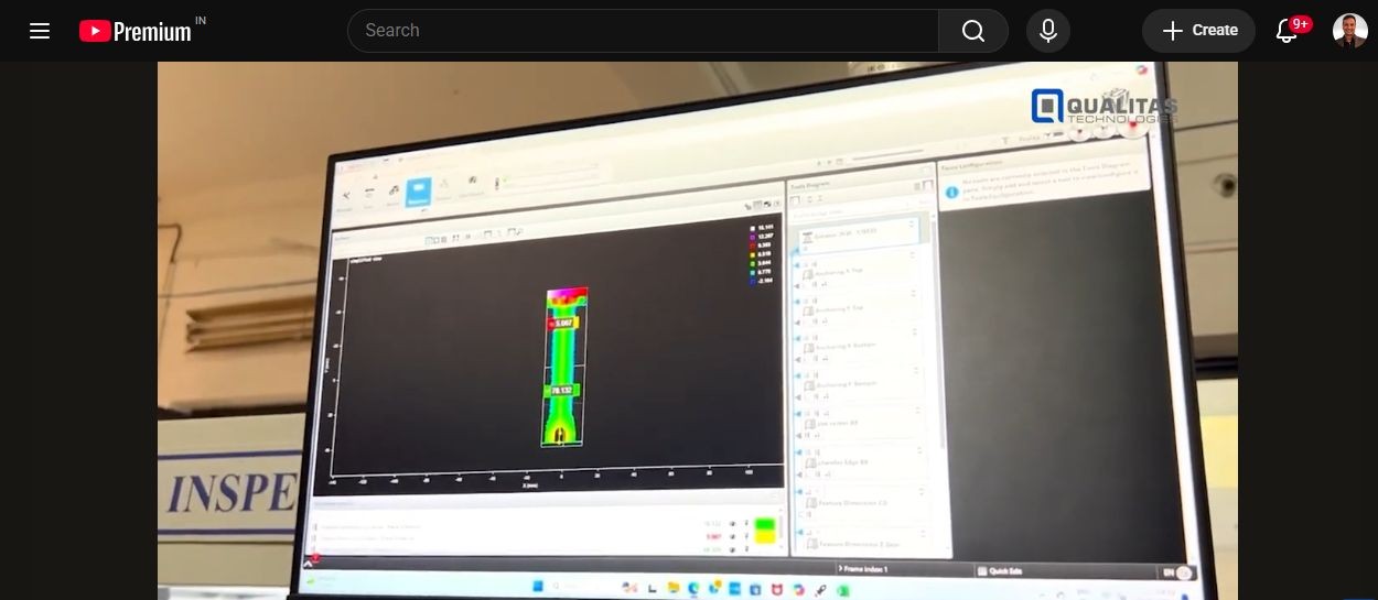3D surface and measurement regions displayed by the system