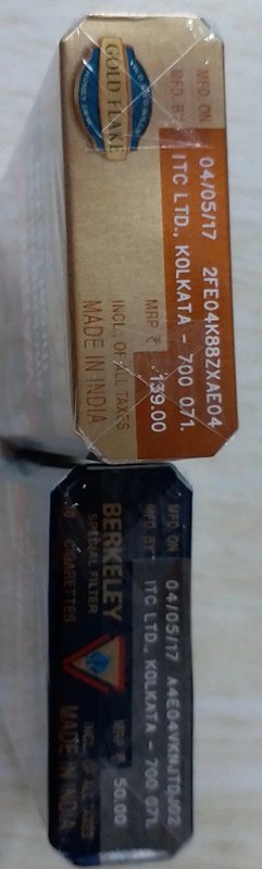 Laser-printed date and packet code on the end panels of cigarette packs